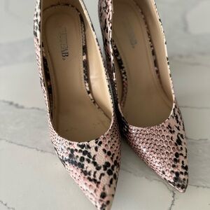 JustFab Snakeskin Block Heel